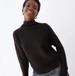 WILFRED | Aritzia Cyprie Black Merino Wool Roll Neck Mock Neck Sweater | Medium